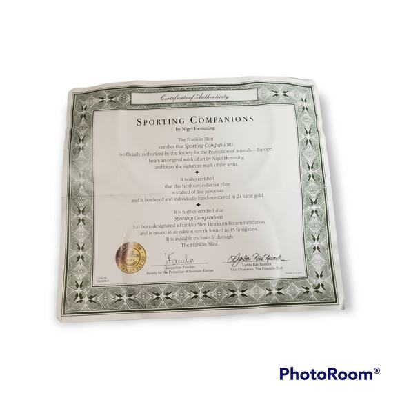 Franklin Mint SPORTING COMPANIONS Labrador Dogs Collector Plate by Nigel Hemming - Picture 4 of 5